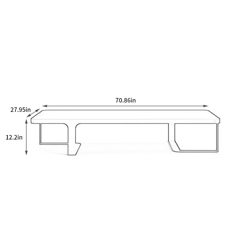 Table basse de luxe Creative Light, H 12,2 po x L 70,86 po x l 27,95 po