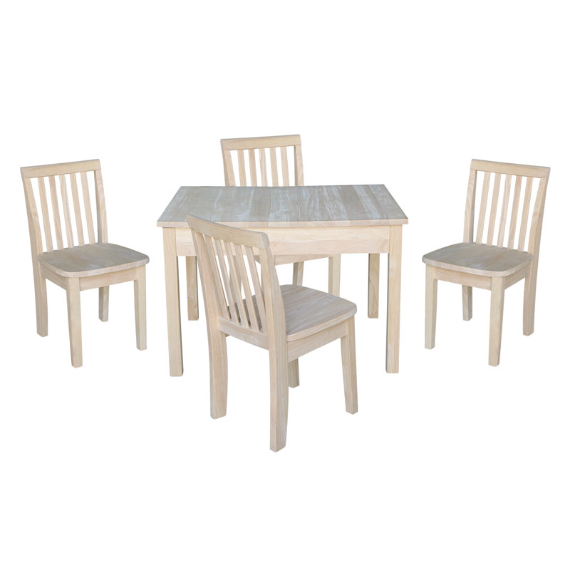 Ensemble de table et de chaises pour enfants Charbel, Brut