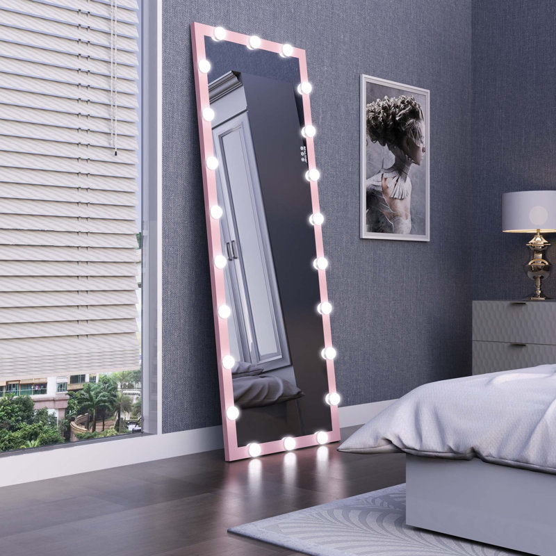 Miroir de salle de bain Hollywood, 63 po x 24 po, Rose