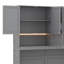 Lit escamotable mural simple avec armoire supérieure, tablettes, lumière et USB-113969891
