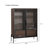 Tall Lighted Display Cabinet with Tempered Glass Door-718957976
