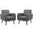 29.75" W Tufted Upholstered Accent Chair with Solid Wood Legs-480896541