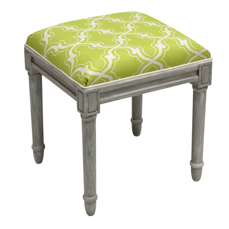 Tabouret de coiffeuse en treillis Pangle, Chartreuse, Gris rustique
