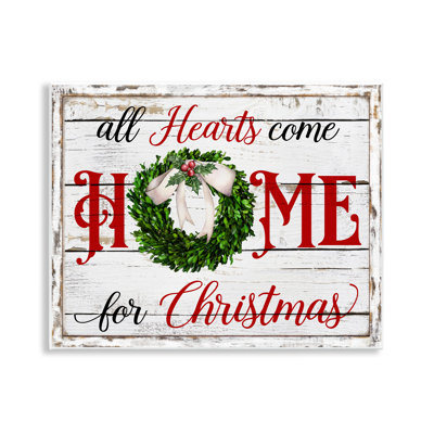 Art mural sur toile Hearts Home For Christmas par Creatif Belle
