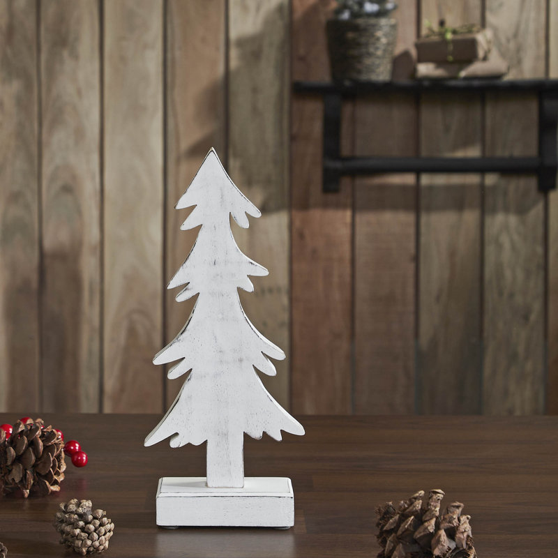 Figurine de Noël en bois blanc, H 12,75 po x l 5,5 po x P 2 po