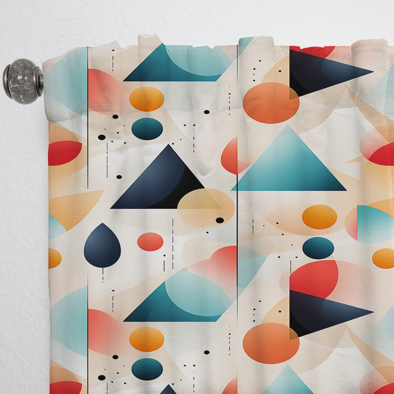 Mid-Century Modern Geometrics - Rideau Mid-Century - Velours obscurcissant - 1 panneau, L 52 po x L 120 po
