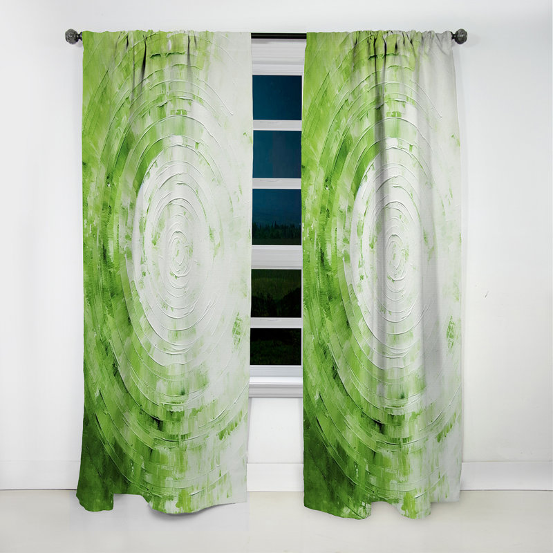 Vert vert blanc sauge - rideau formes abstraites - rideau occultant en velours - 1 panneau, L 52 po x L 90 po
