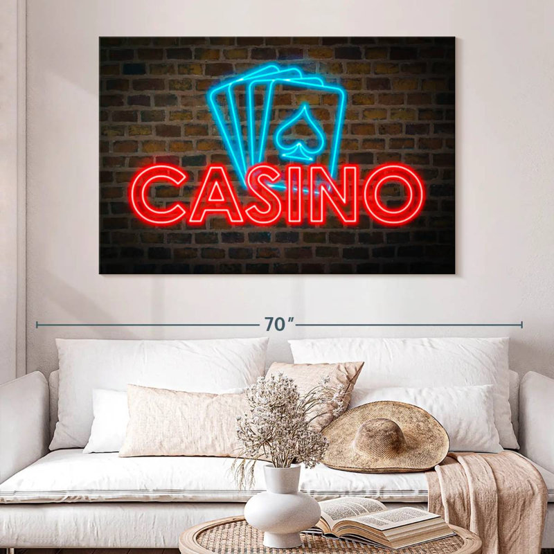 Cartes de casino néons, H 34 po x l 51 po