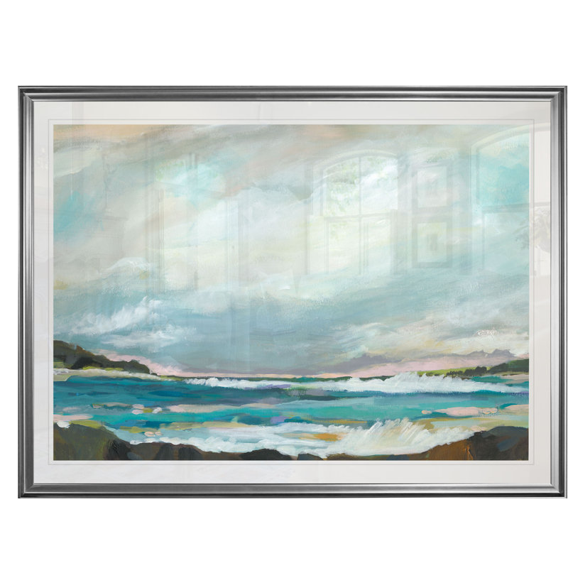 « seaside view iii », reproduction, H 20 po x l 24 po x P 1,5 po, Cadre argenté