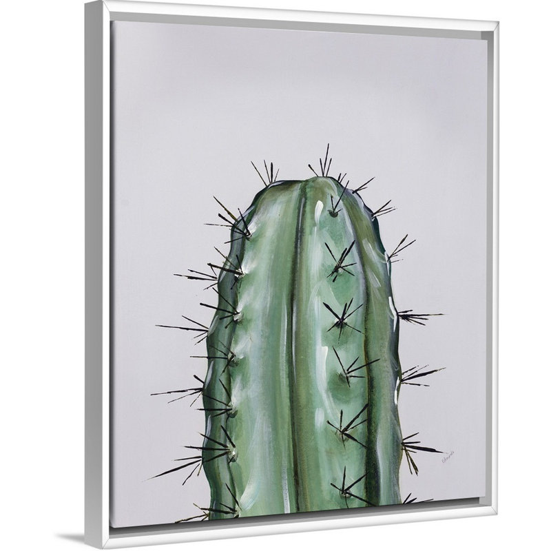 « couleur cactus i », peinture sur toile, Cadre flottant blanc, H 21,7 po x l 17,7 po x P 1,75 po