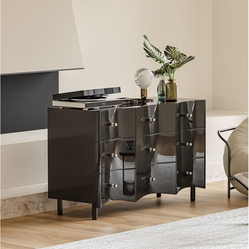 Simple Porch Cabinet Living Room Storage Cabinet Accent Chest, Black