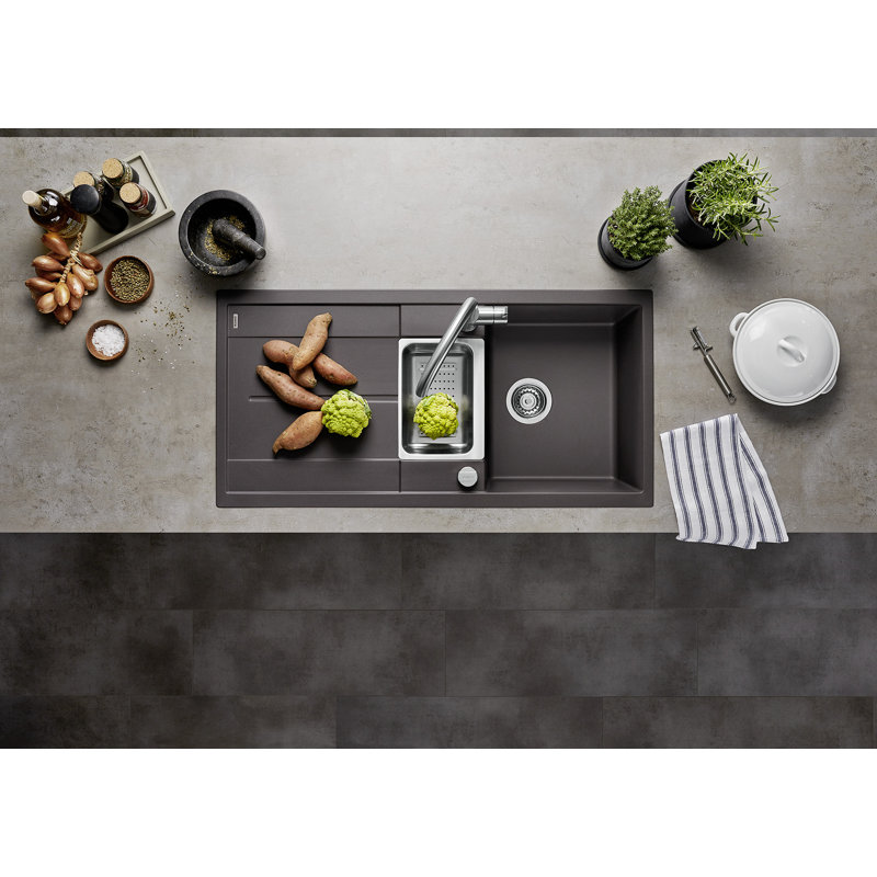 Metra 1.5 Bowl Inset Kitchen Sink, Rock Grey