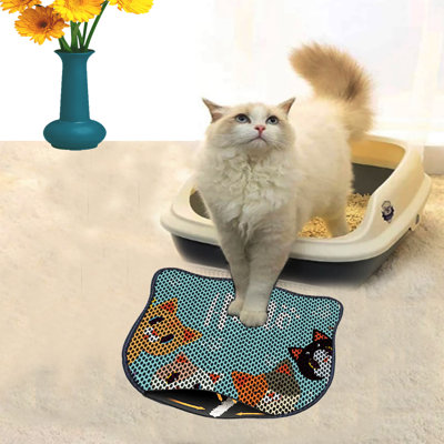 Durable Cat Litter Mat, 15.7 x 19.7 inches | 50% PVC / 50% Polyester, Machine Washable & Vacuum Friendly | Perfect for Easy Cleanup, Non-Slip Design to Keep Your Home Clean & Fresh, Ideal for Pet Owners