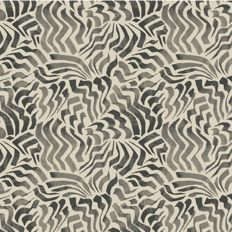 Rouleau de papier peint lisse L 27 pi x l 27 po Zora Wave, Noir
