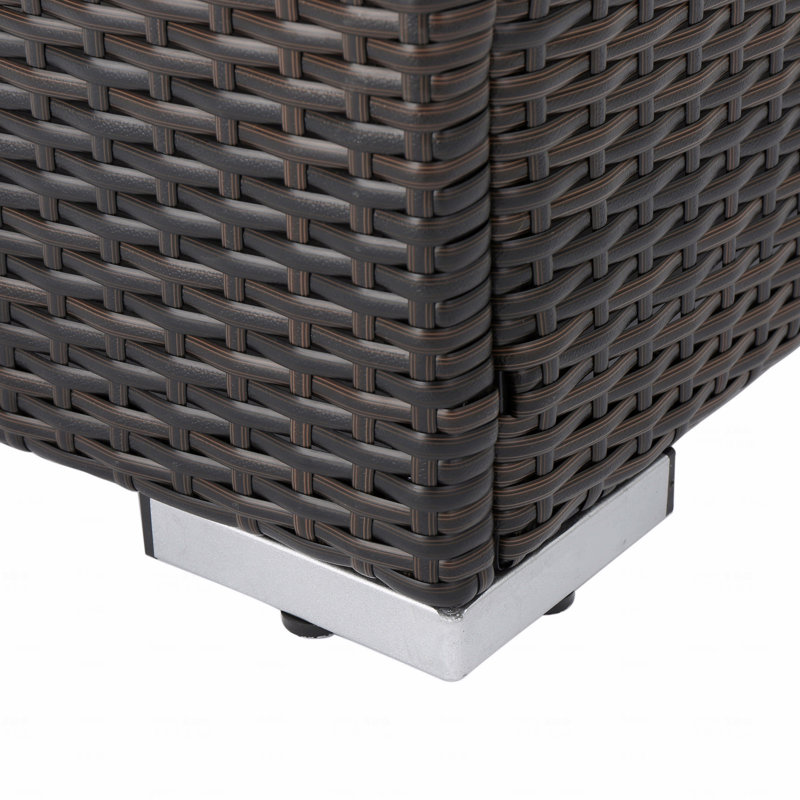 Patio Ottoman Mbrn + Alu, Beige Cushion/Brown Frame
