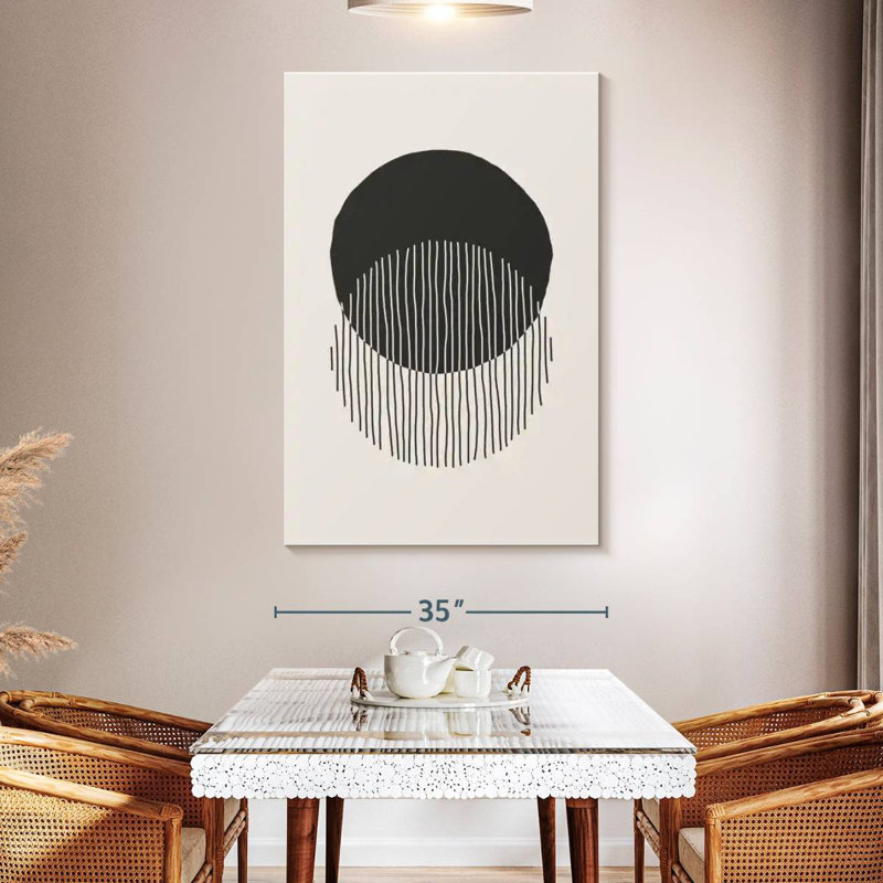 Avery Black Circles Abstract, 51" H x 34" W