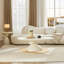 Table basse ovale en pierre avec base sculpturale Lucky Stone-1361684398