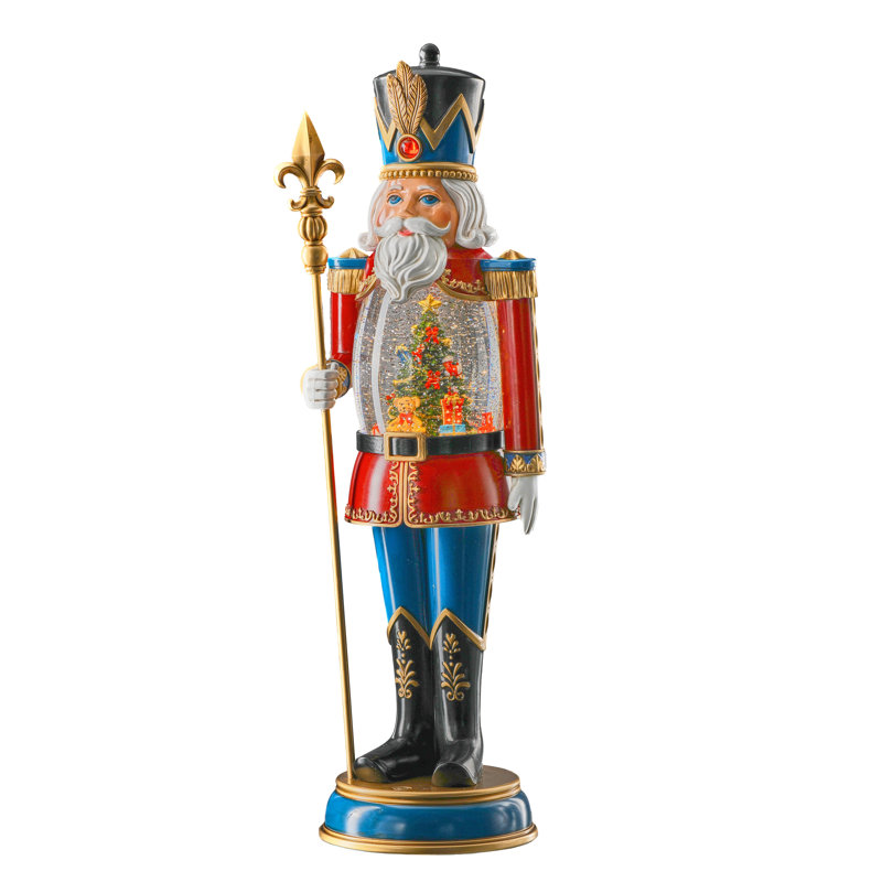 19.5" LED Battery Operated Timer Nutcracker Waterglobe