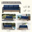 Canapé d'extérieur 3 places en osier de patio avec assise profonde, dossier haut, structure en acier et coussin antidérapant-1747174126