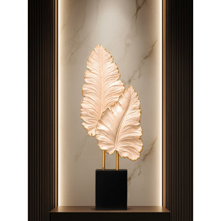 Modern Minimalist Leaf Shaped Resin Decor Ornament