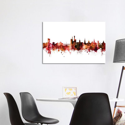 Iowa City, Iowa Skyline by Michael Tompsett - 1 Piece Wrapped Canvas Wall Art