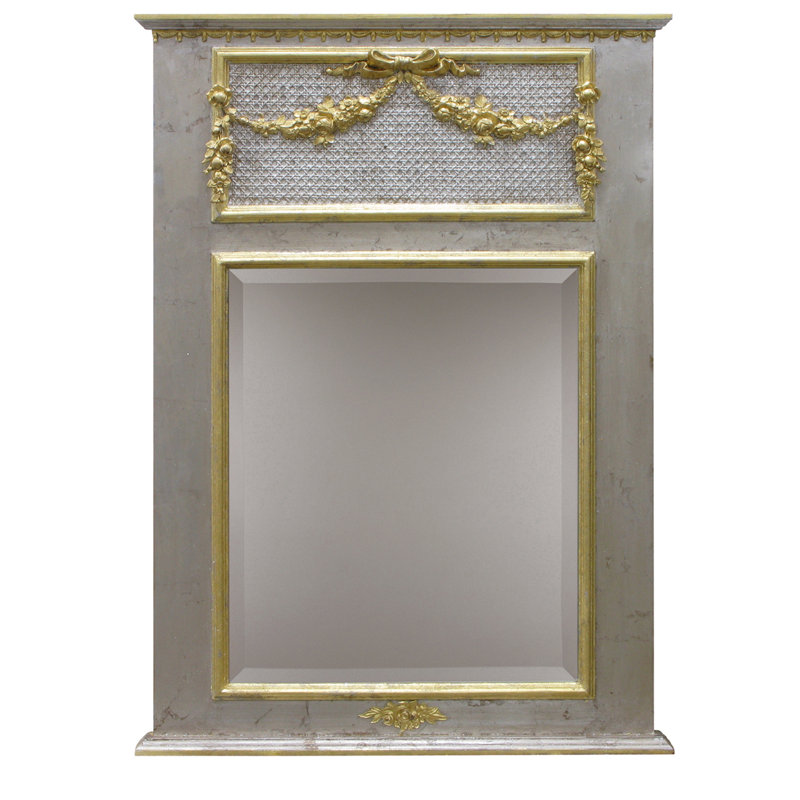 Trumeau Flat Wall Mirror, Silver/Gold