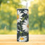 Gobelet personnalisé à motif de fleurs blanches avec couvercle 20 oz et paille en acier inoxydable