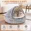 Lit-grotte à capuchon pour chat, lit douillet rond pour chat avec auvent - Coussin lavable amovible - Nid douillet pour chat-974445124-974445123