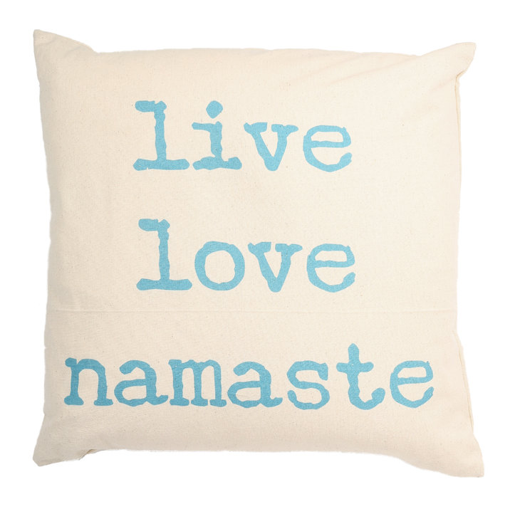 Yoga Cotton Throw Pillow, Polyester/Polyfill, 18" H x 18" W x 6" D