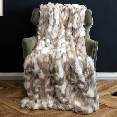 Jeté en fausse fourrure beige Thomas Collection® Luxury