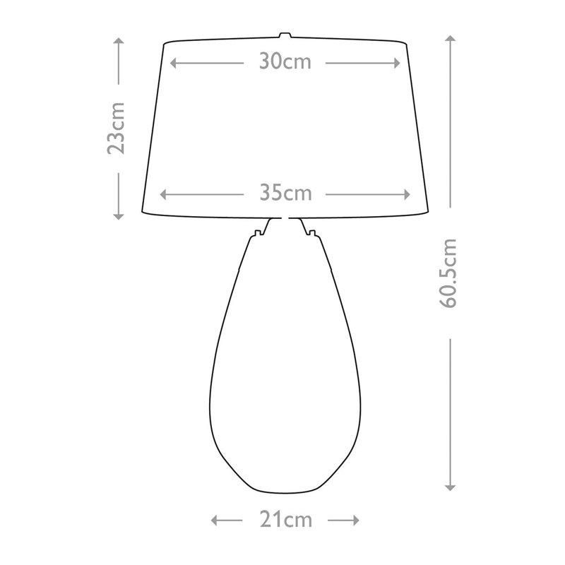 Morrisdale Glass Standard Table Lamp, Transparent, 60.5 cm H x 35 cm W x 35 cm D, Black