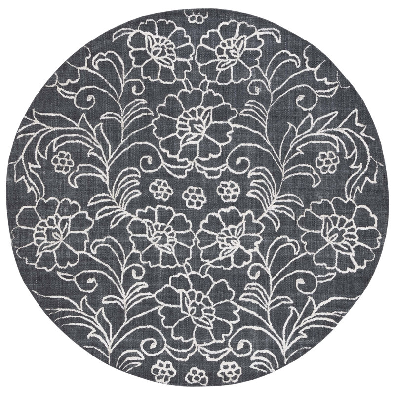 Marbella Hand Tufted Performance Floral Rug, Round 6'