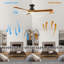 Ventilateur de plafond encastré à DEL à 3 pales de 52 po avec télécommande et ensemble d'éclairage inclus Amonta-204131334-204131339