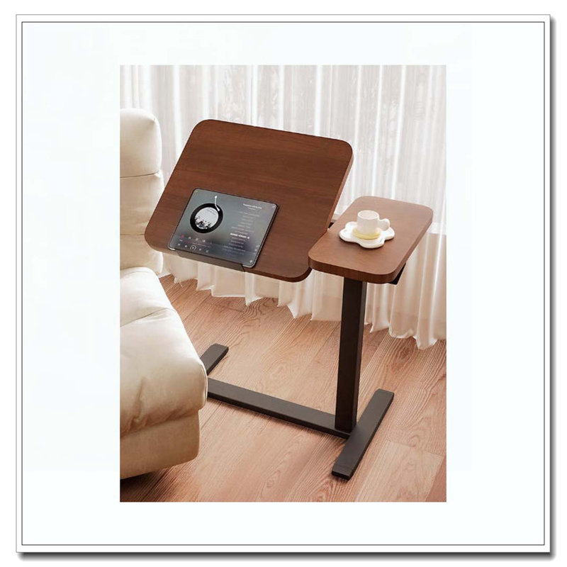 Table de chevet inclinable et mobile, Noyer / noir