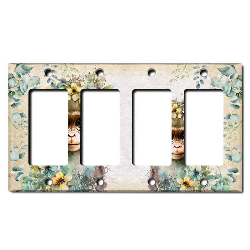 Copper Rust Patina Teal Print 4 - Gang Toggle Light Switch Standard Wall Plate