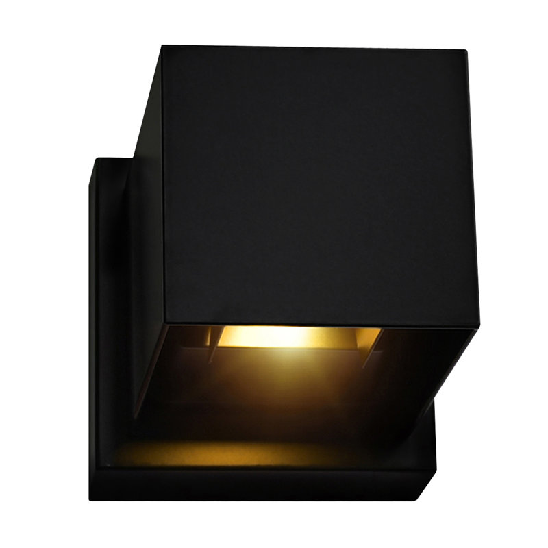 Lilliana 4in Black LED Wall Light – Integrated LED Wall Sconce, Modern Cube Design for Hallway, Bedroom, or Small Spaces