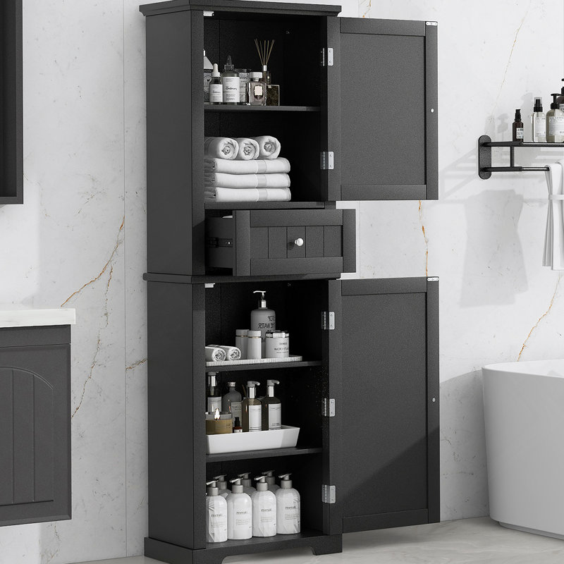 Grande armoire de rangement pour salle de bain, armoire de rangement autoportante