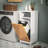 Bathroom Storage Cabinet Side Cabinet with Bamboo Front & Hamper