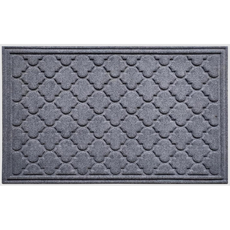 Tapis d'entrée antidérapant Olanna, Gris foncé