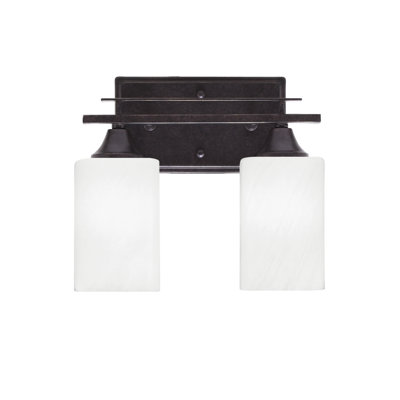 Uptowne 2 Light Bath Bar Shown In Dark Granite Finish With 4" Glass