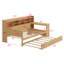 Lit de jour en bois Trundle - tablettes de rangement, bureau d'étude (conception multifonctionnelle)-1995178890-1995178892