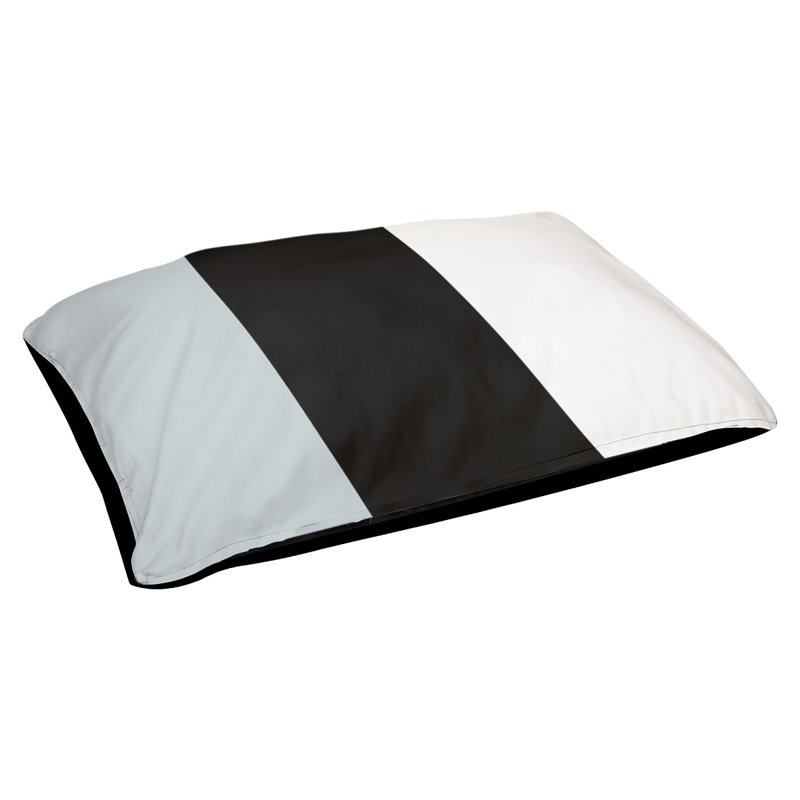 Coussin Washington, Très grand (l 50 po x P 40 po x H 17 po), Argent / noir / blanc