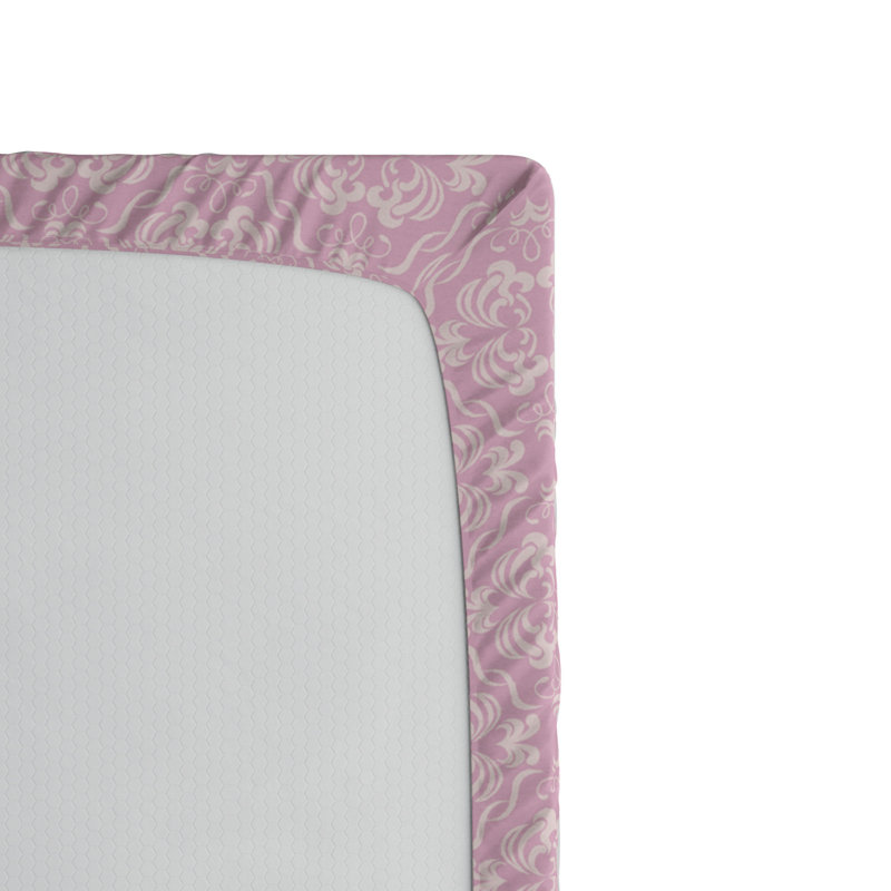 Microfiber Damask Fitted Sheet, Queen Fitted Sheet