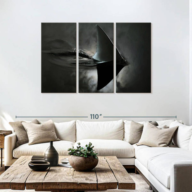 Brampt Shark In Dark Waters, 48" H x 74" W