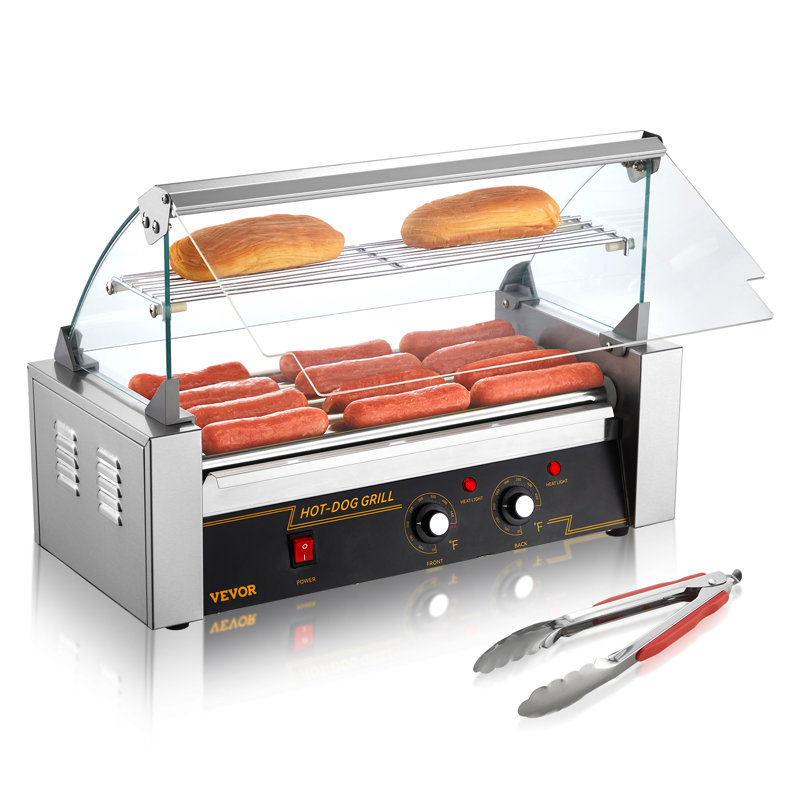 VEVOR Hot Dog Roller with Glass Lid