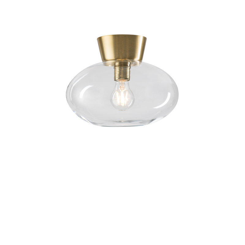 Bullo Glass Flush Mount, Clear, Brass
