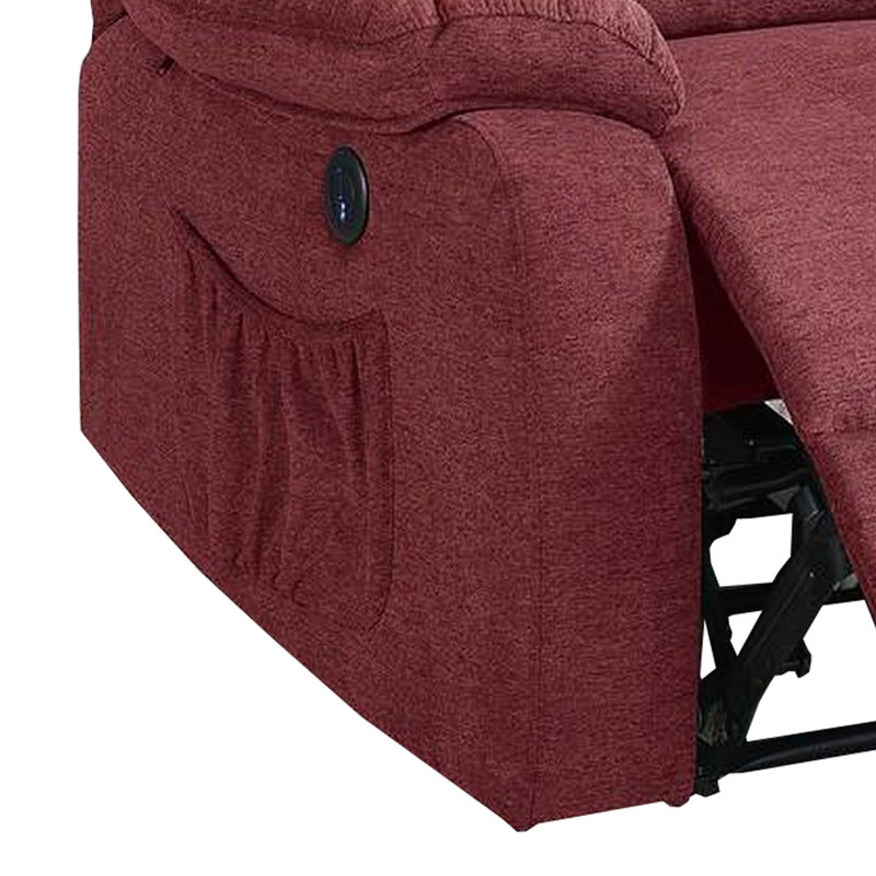 Antwanette Upholstered Power Recliner, Red Velvet