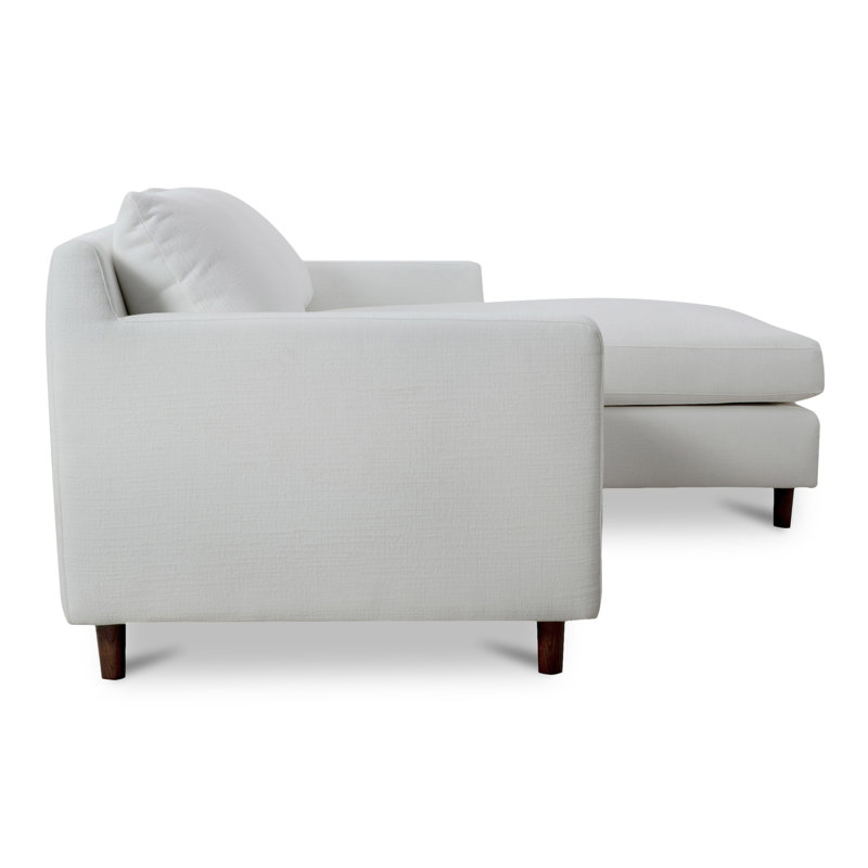 Hutton 2 - Piece Chaise Sectional, White Crypton® Chenille, Right Hand Facing