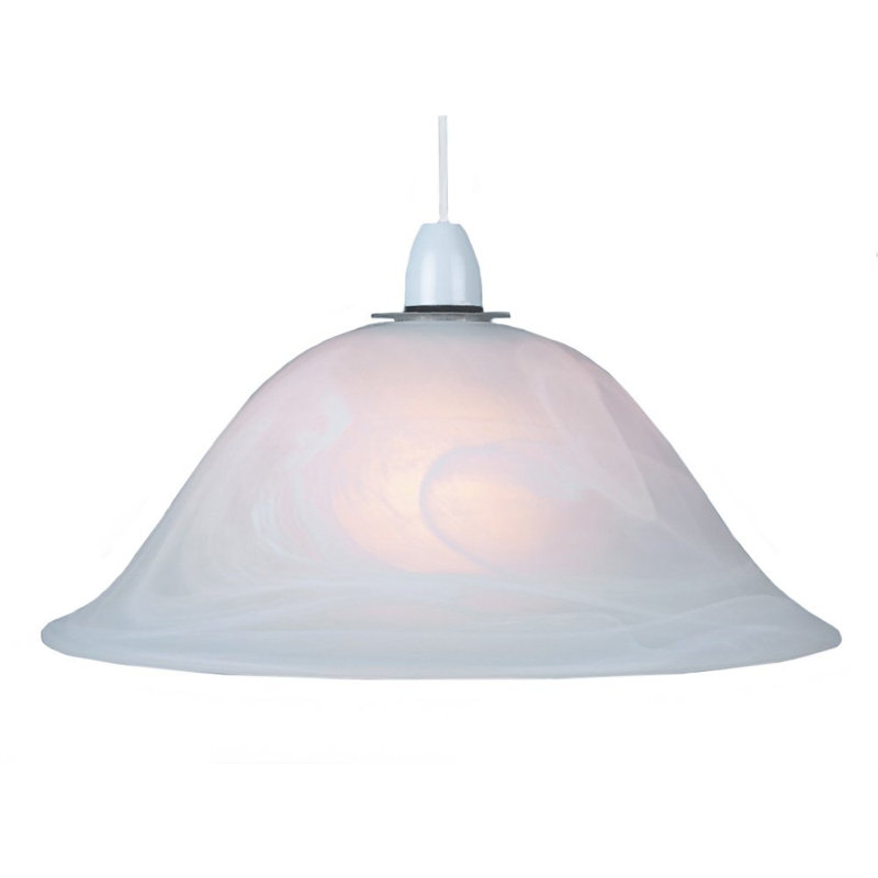 16cm H Glass Bell Pendant Shade in White