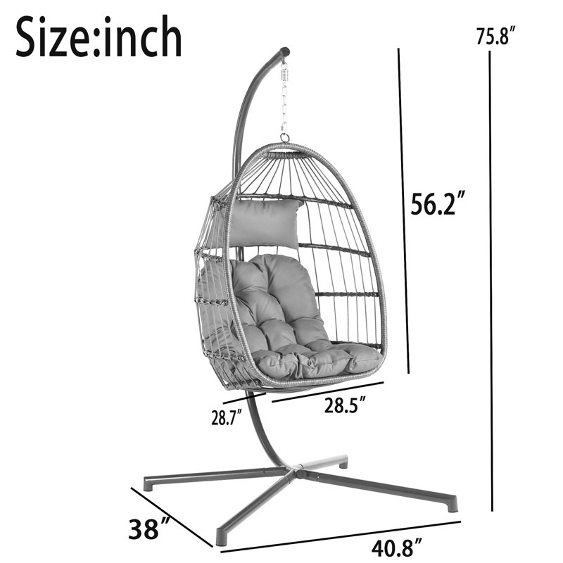Fauteuil œuf simple avec support Cailynne, gris